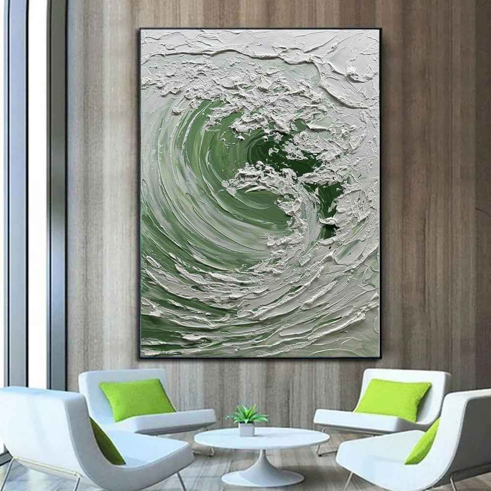 Nordic Ocean Waves Hand-painted Oil Painting On Canvas,Abstract Seaside Landscape Wall Art Poster Living Room Office Home Decor Mural