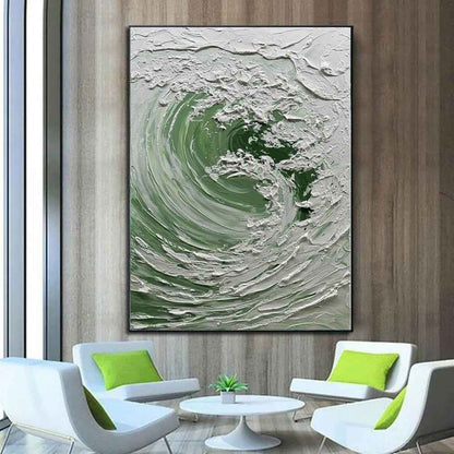 Nordic Ocean Waves Hand-painted Oil Painting On Canvas,Abstract Seaside Landscape Wall Art Poster Living Room Office Home Decor Mural