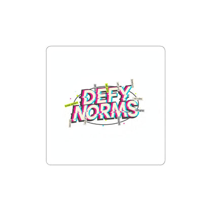 Defy Norms Sticker | Anti-Aesthetic, Glitch Font, Chaotic Design