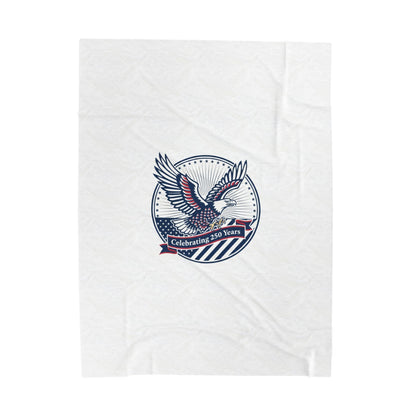 Semiquincentennial Eagle Emblem Velveteen Plush Blanket | 1776–2026 Patriotic Memorial