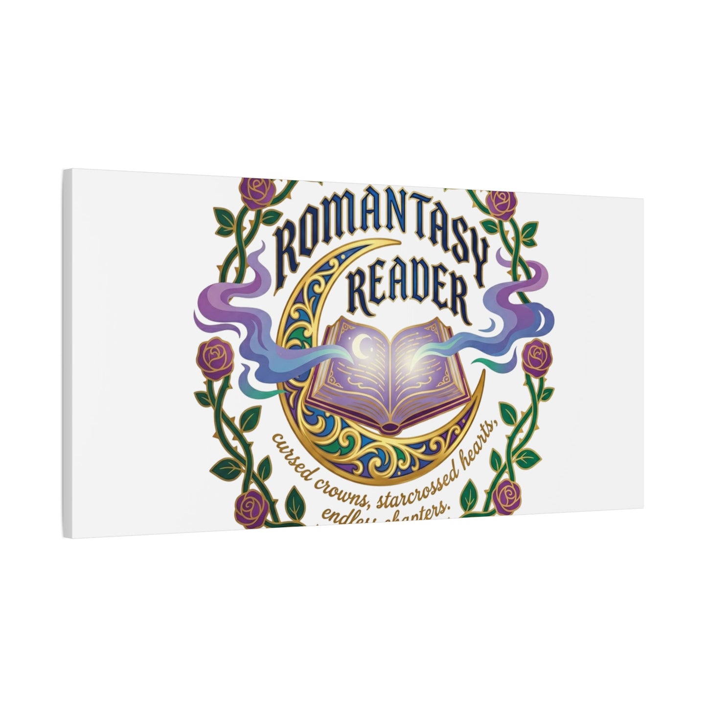 Romantasy Reader Canvas Print | enchanted bookish celestial gothic