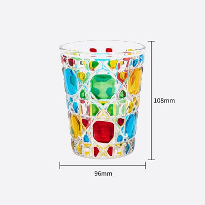 Creative Light Luxury Color Checkered Whisky Cup
