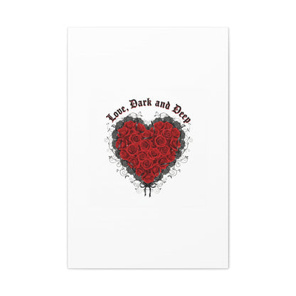 Love Dark and Deep Heart Canvas, Nu Romantic Gothic Romance, 80s Nostalgia