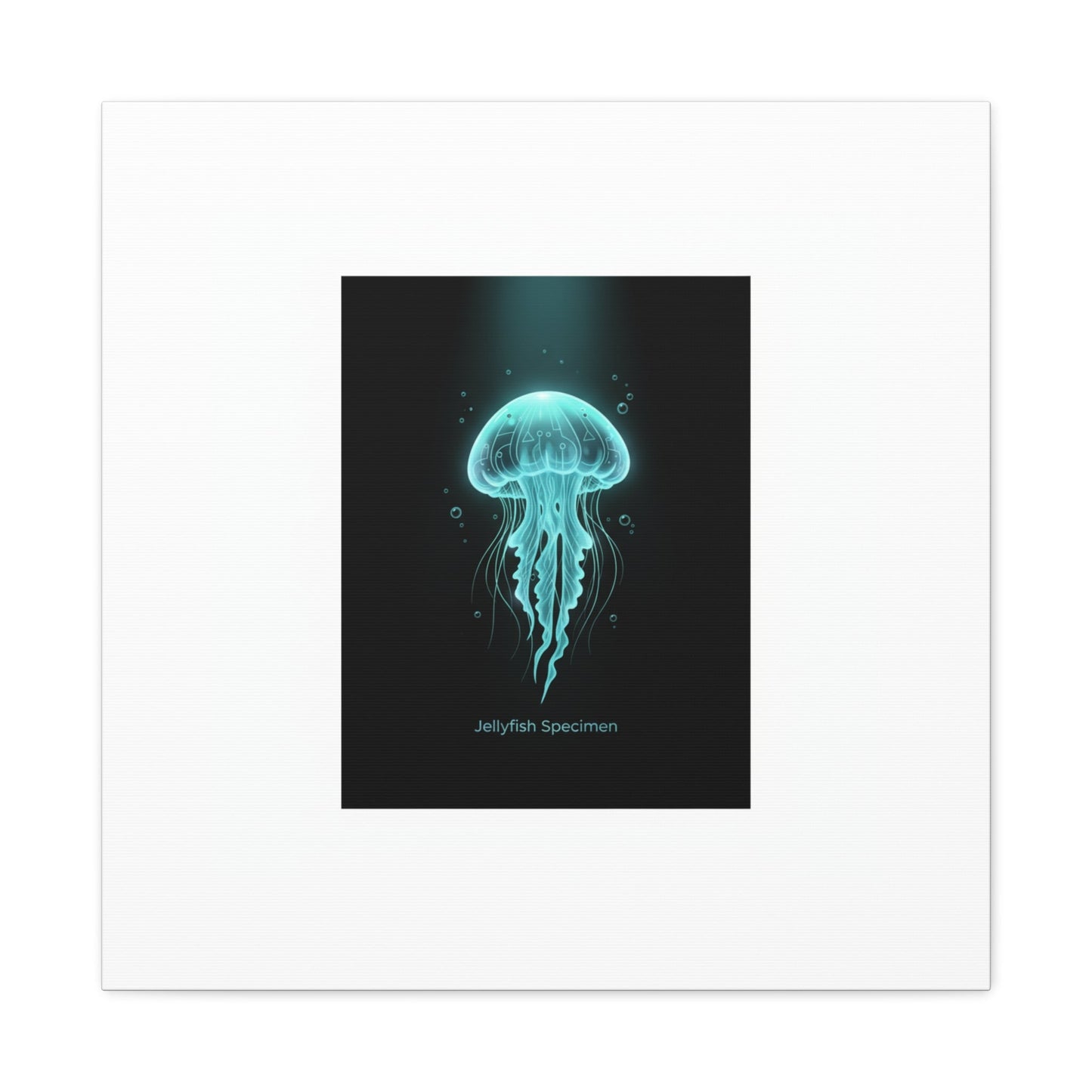 Bioluminescent Jellyfish Art Canvas | Deep Sea Aesthetic, Neon Glow