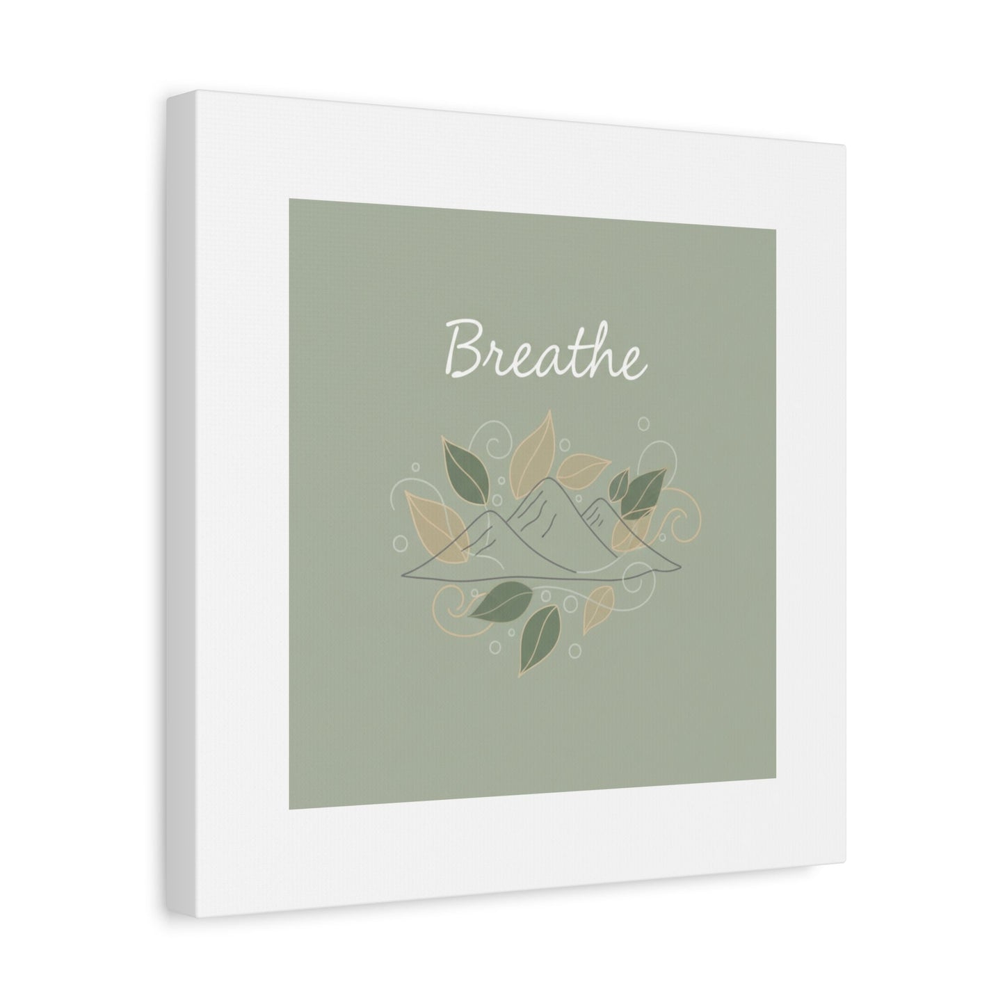 Breathe Mountain Line Canvas | Nature Symbols, Minimal Forest Wall Art