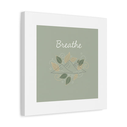 Breathe Mountain Line Canvas | Nature Symbols, Minimal Forest Wall Art
