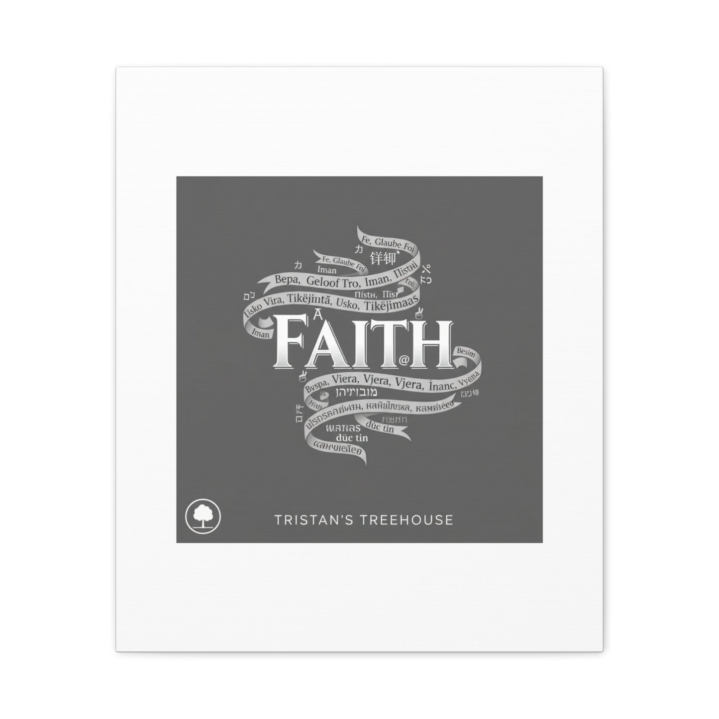 handwritten faith ribbon Canvas | sketch aesthetic, doodle design