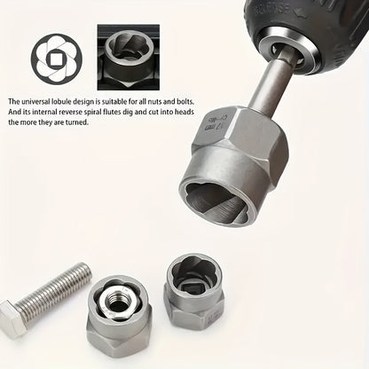 YCUPUP Nut Extractor Kit 14pcs Nut Removal Tool With 13 Bolts And Nut Removers, 1 Hex Socket Adapter For 1/4" To 3/8" Drives
