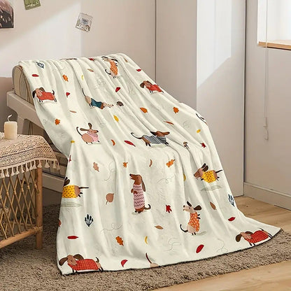 Dachshund Blanket Flannel Square Cover Blanket