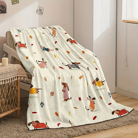 Dachshund Blanket Flannel Square Cover Blanket
