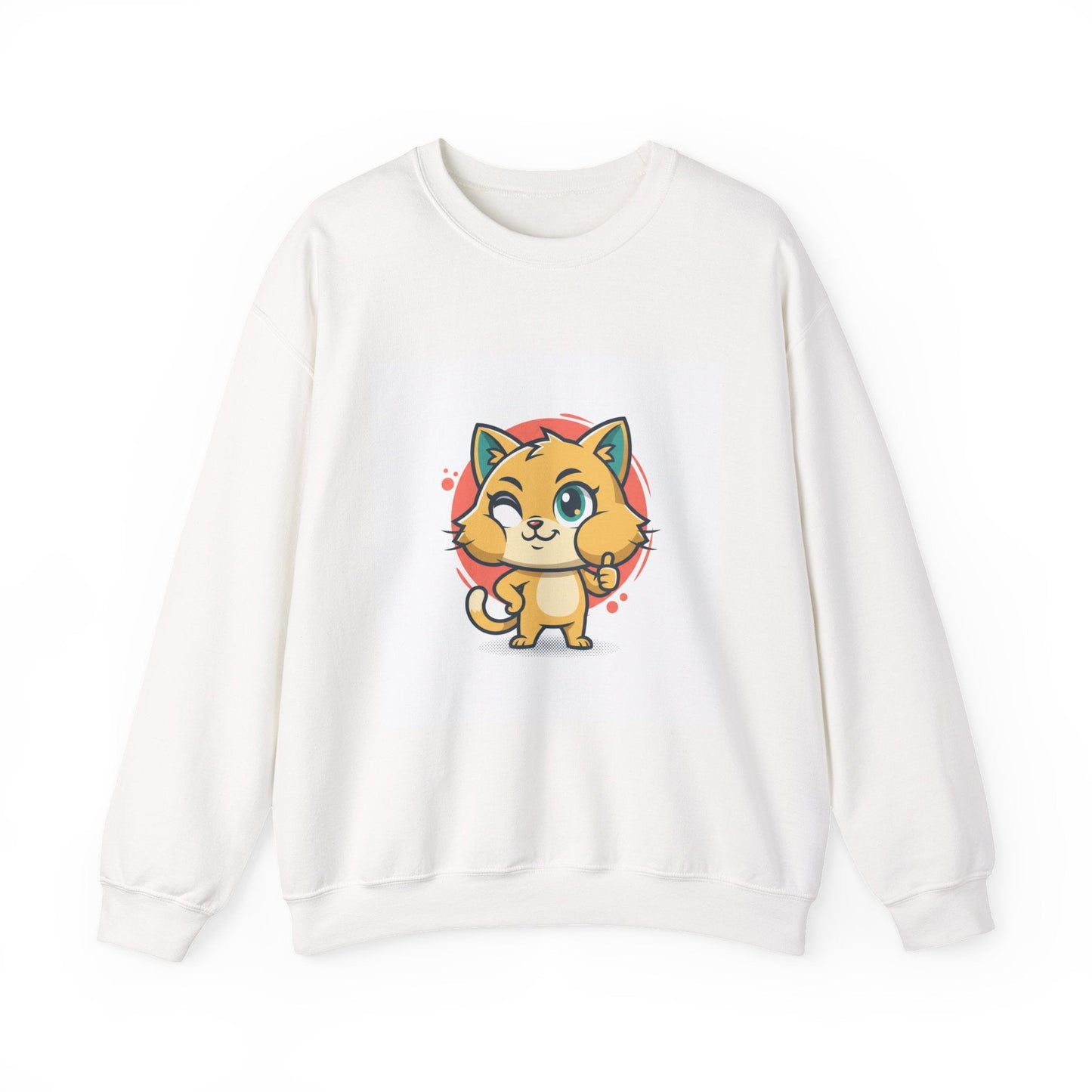 Cute Cheeky Kitty Illustration Sweatshirt | Rodent-Core Cute-Meets-Subversive