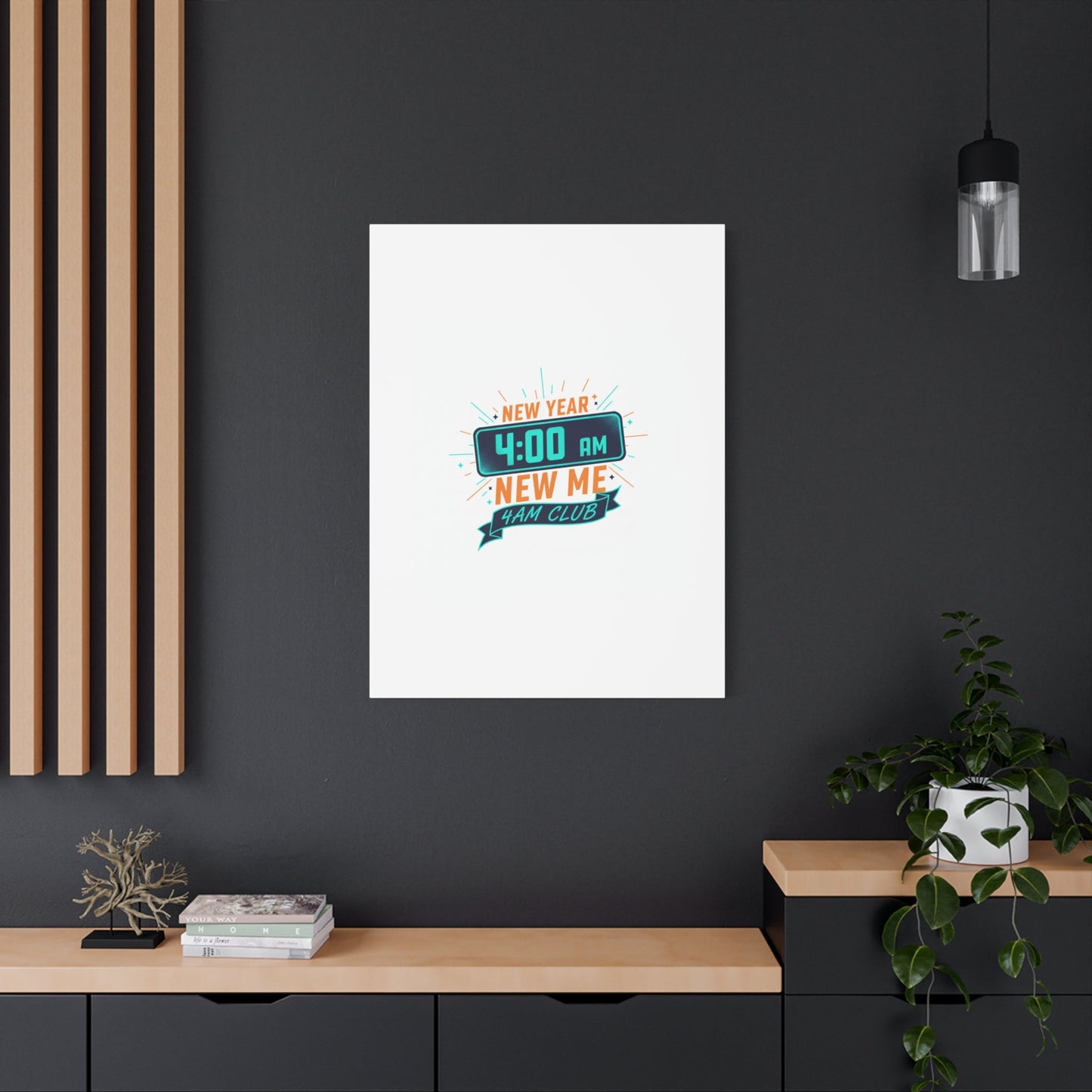 4AM Club New Year Graphic Canvas | Holiday Party Novelty, Festive New Year Decor