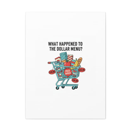 What Happened to the Dollar Menu? Canvas | Grocery Prices Meme, Price Shock Wall Art