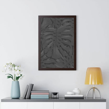 Charcoal Monstera Framed Print – Botanical Wall Art