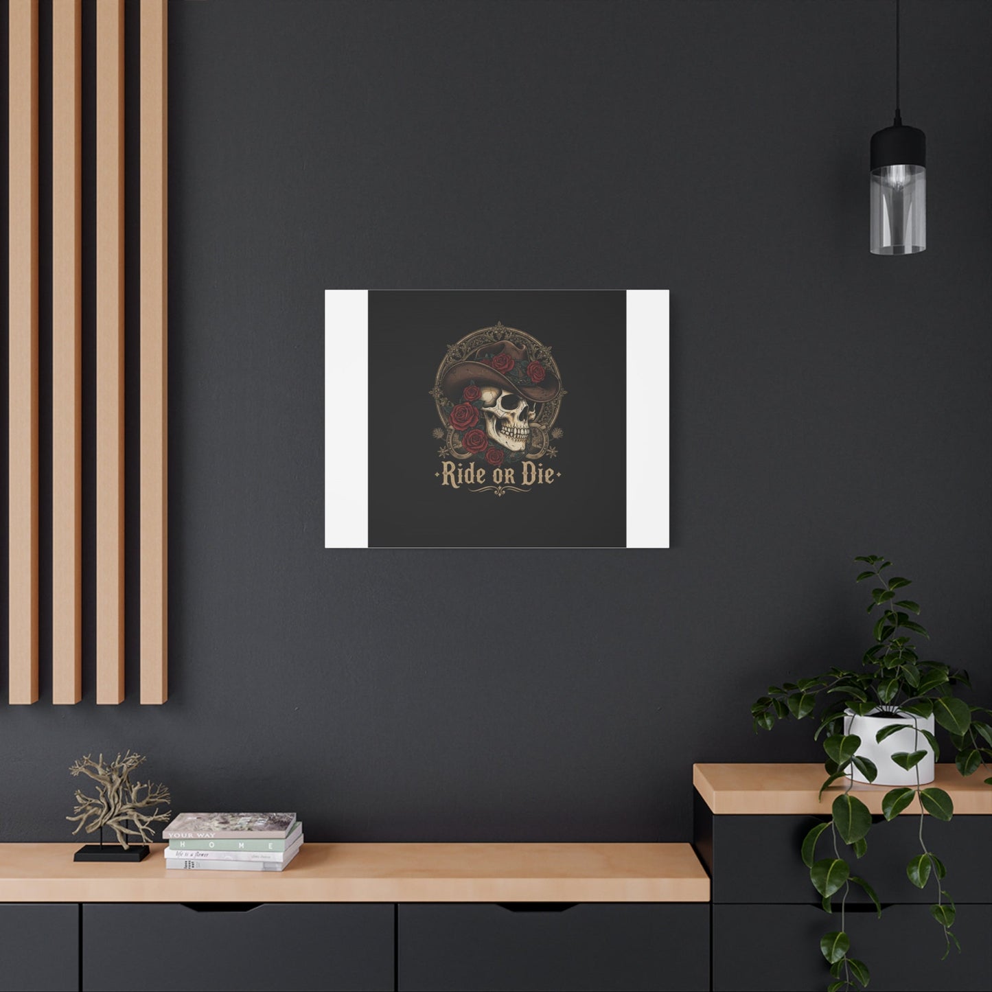 Ride or Die Skull Canvas | Western Skull Art, Gothic Americana
