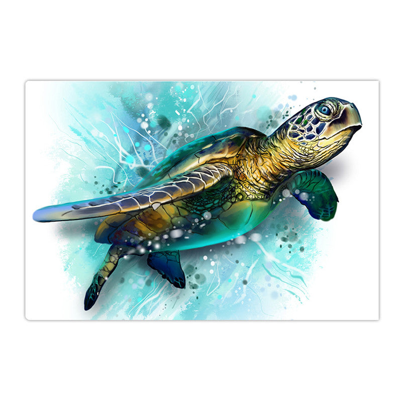 Blue turtle digital printing shower curtain