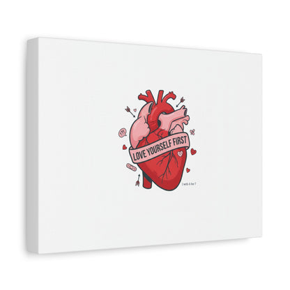 Love Yourself First Canvas, Hearts-with-a-Twist, Anti-Valentine Art