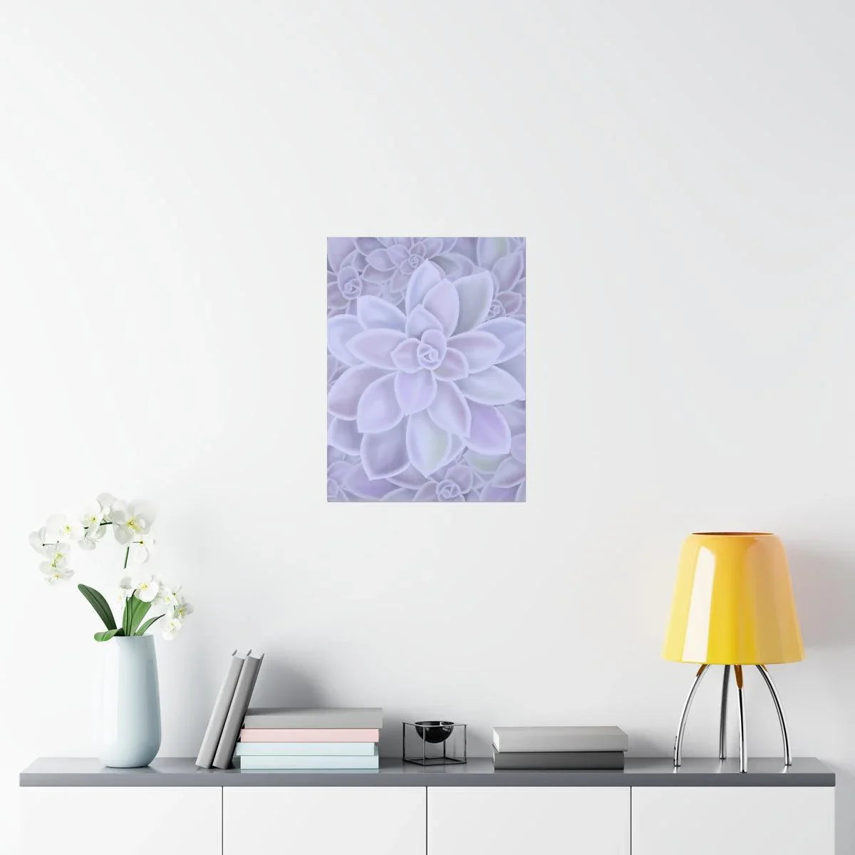 Graptopetalum Murasaki Succulent Pattern Botanical Print – Unframed Wall Art