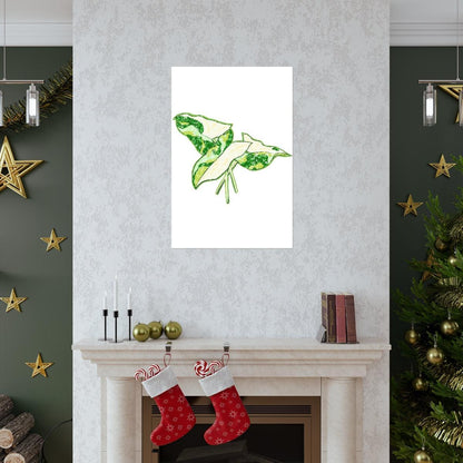 Marble Syngonium Botanical Print – Unframed Wall Art