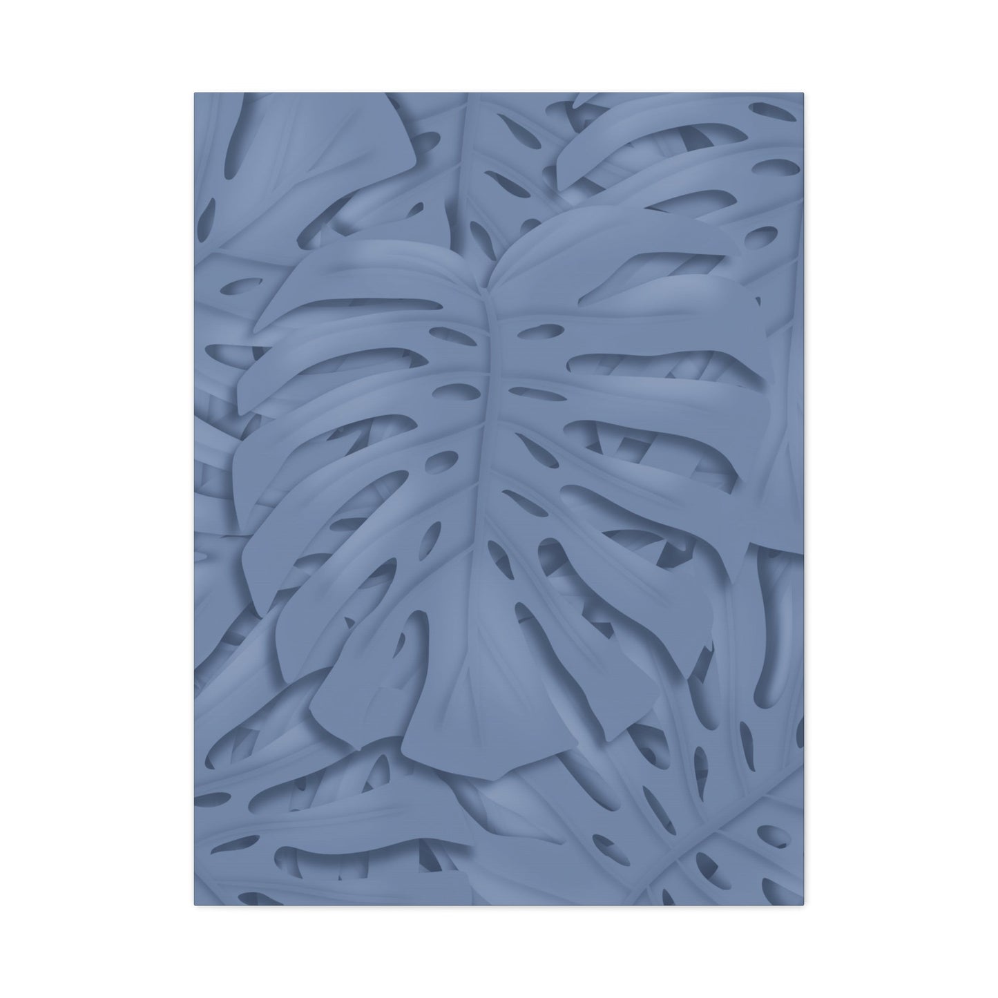 Blue Monstera Canvas Print – Botanical Wall Art