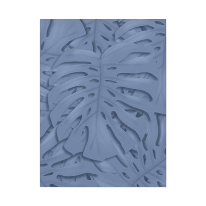 Blue Monstera Canvas Print – Botanical Wall Art