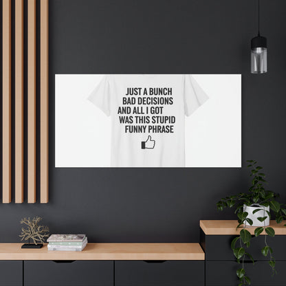 self-deprecating quote Canvas | sarcastic introvert wall art, anxiety humor