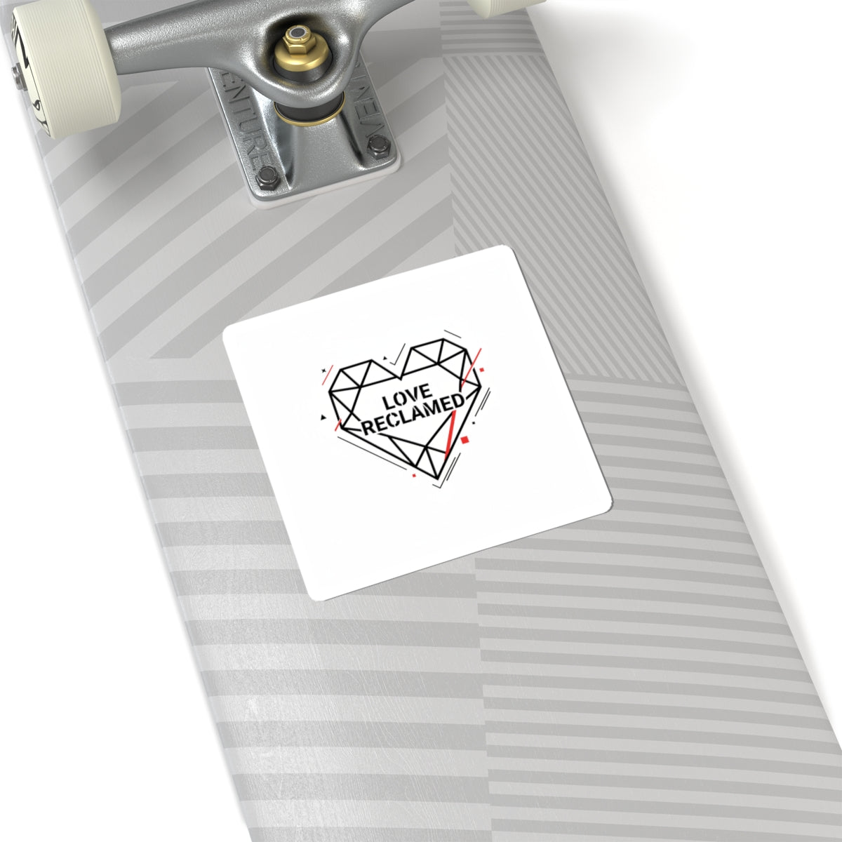 Love Reclaimed Geometric Heart Sticker | Minimalist Punk Heart, Modern Heart Design