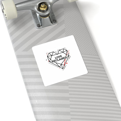 Love Reclaimed Geometric Heart Sticker | Minimalist Punk Heart, Modern Heart Design