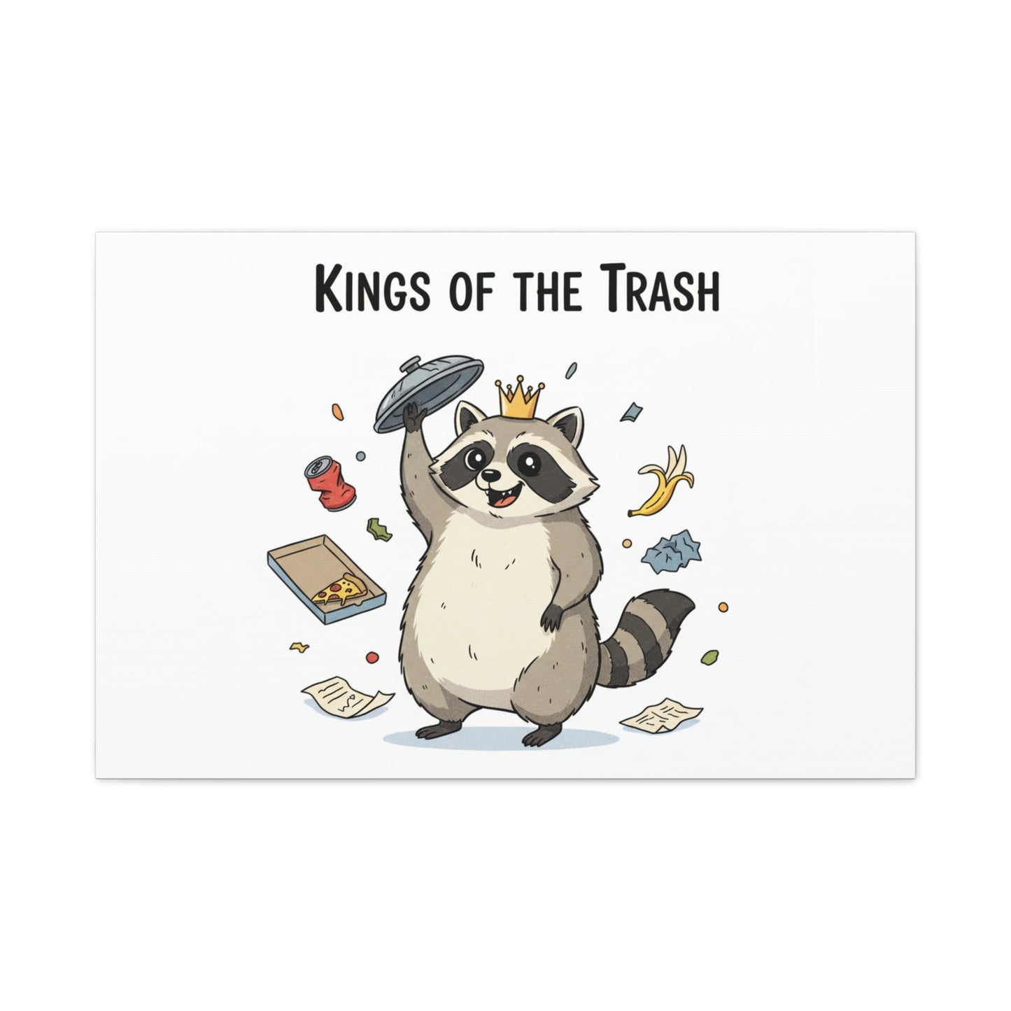 Kings of the Trash Canvas, Raccoon Doodle | Trash Panda, Goofy Critter Art