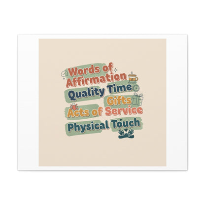 Love Languages List Matte Canvas Wall Art | love language meme, relationship humor