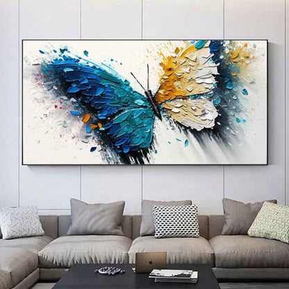 Large Abstract Handmade Canvas Art Modern Acrylic Oil Painting Vibrant Animal Butterfly Wall Home Decor For Living Room
