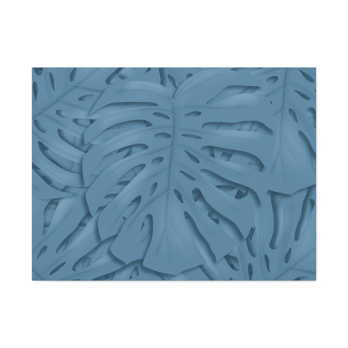 Cerulean Blue Monstera Canvas Print – Botanical Wall Art