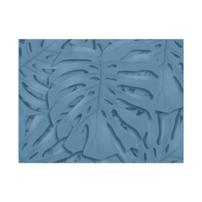 Cerulean Blue Monstera Canvas Print – Botanical Wall Art