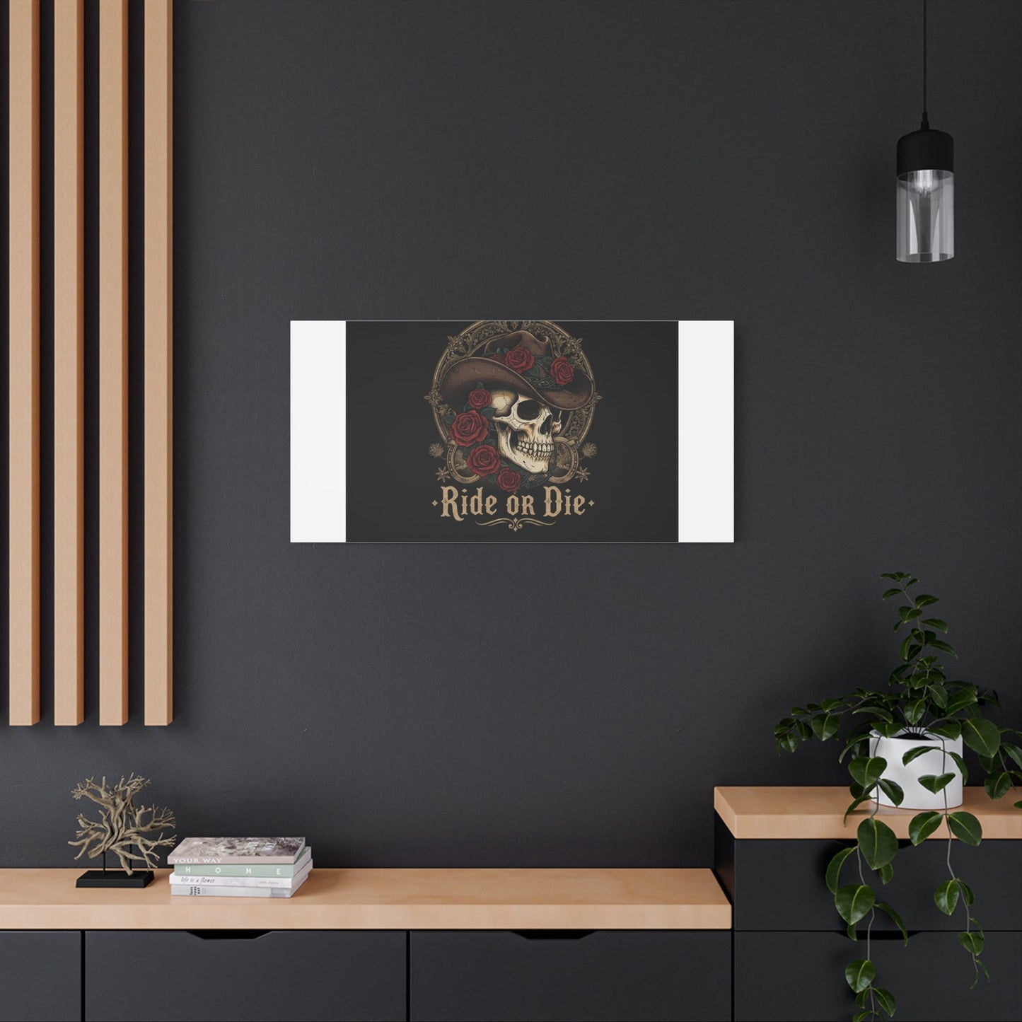 Ride or Die Skull Canvas | Western Skull Art, Gothic Americana