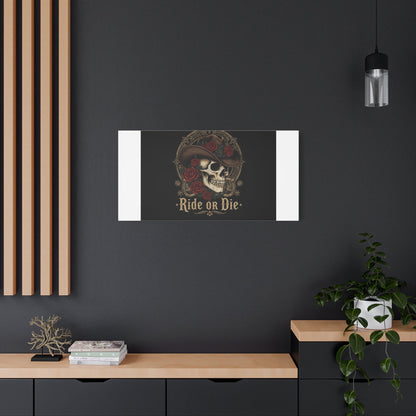 Ride or Die Skull Canvas | Western Skull Art, Gothic Americana