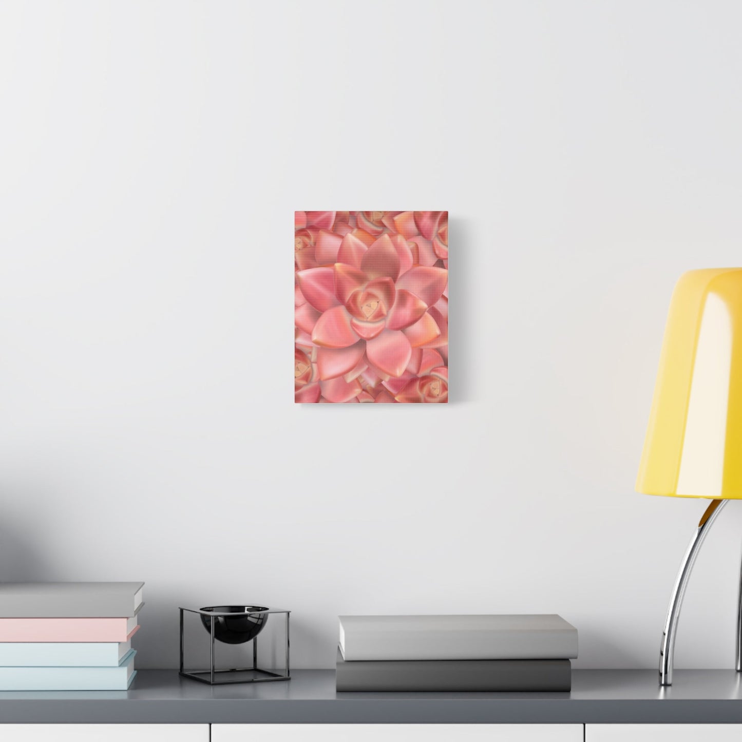 Graptosedum California Sunset Succulent Pattern Canvas Print – Botanical Wall Art