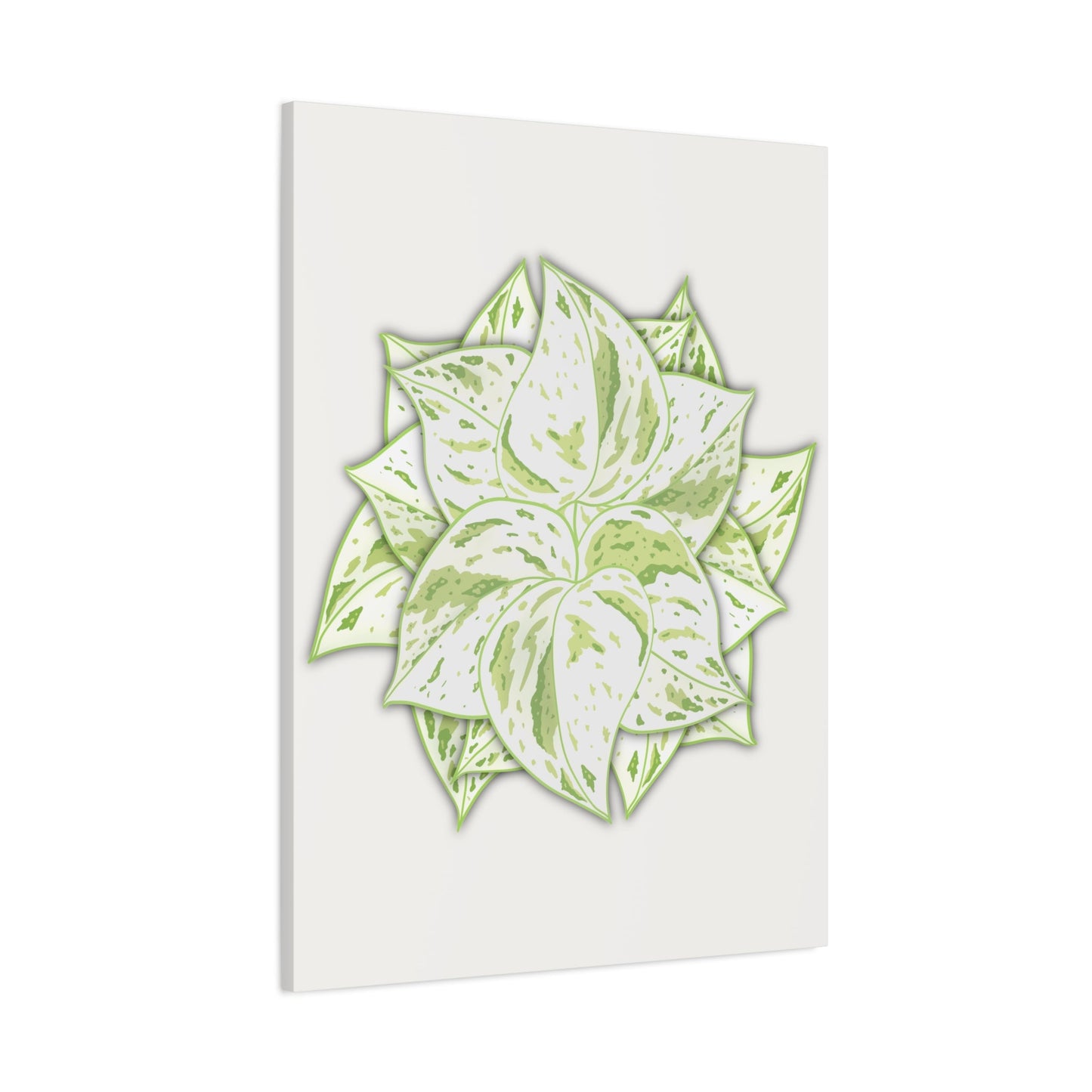 Snow Queen Pothos Canvas Print – Botanical Wall Art