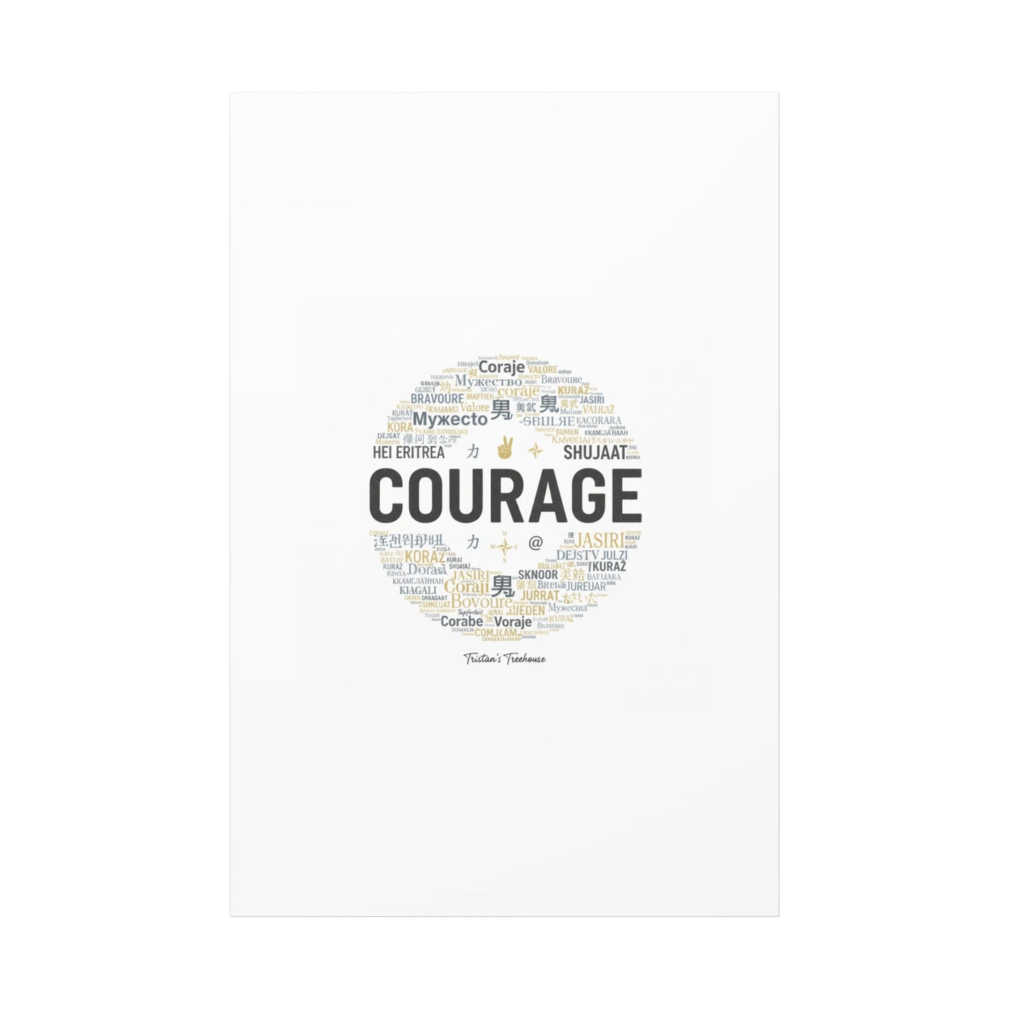 Courage Word Cloud Canvas | Fresh-Start Minimalism art print