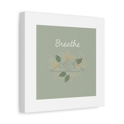 Breathe Mountain Line Canvas | Nature Symbols, Minimal Forest Wall Art