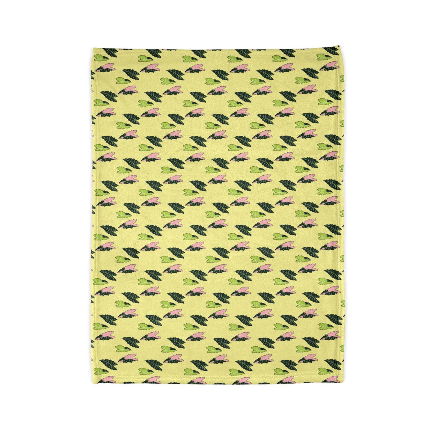 Alocasia Pattern Cozy Fleece Throw Blanket