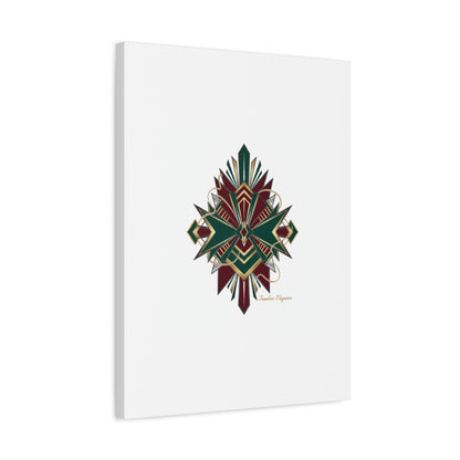 Art Deco geometric brass print Canvas | Neo-Deco chrome & gold fan motif
