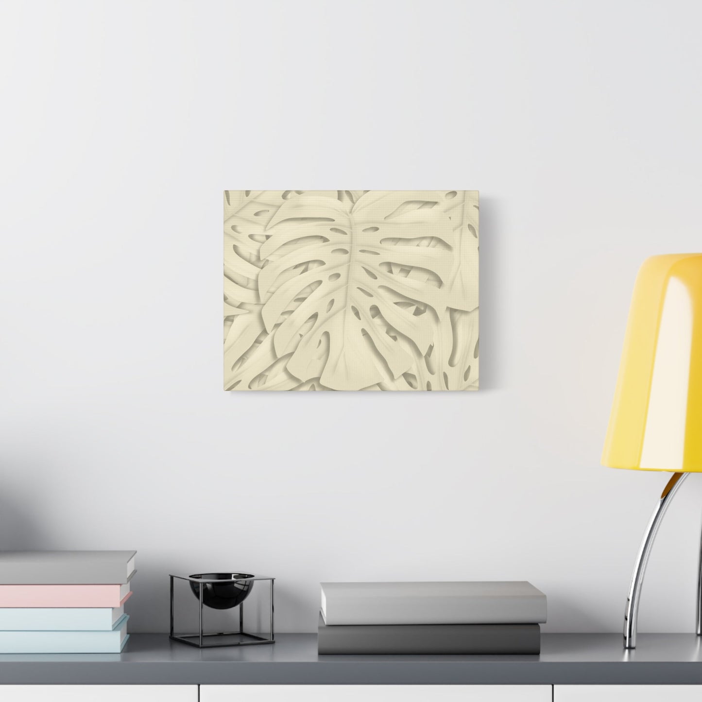 Beige Monstera Canvas Print – Botanical Wall Art