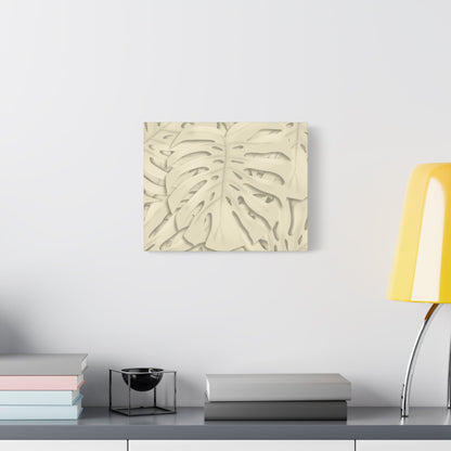Beige Monstera Canvas Print – Botanical Wall Art