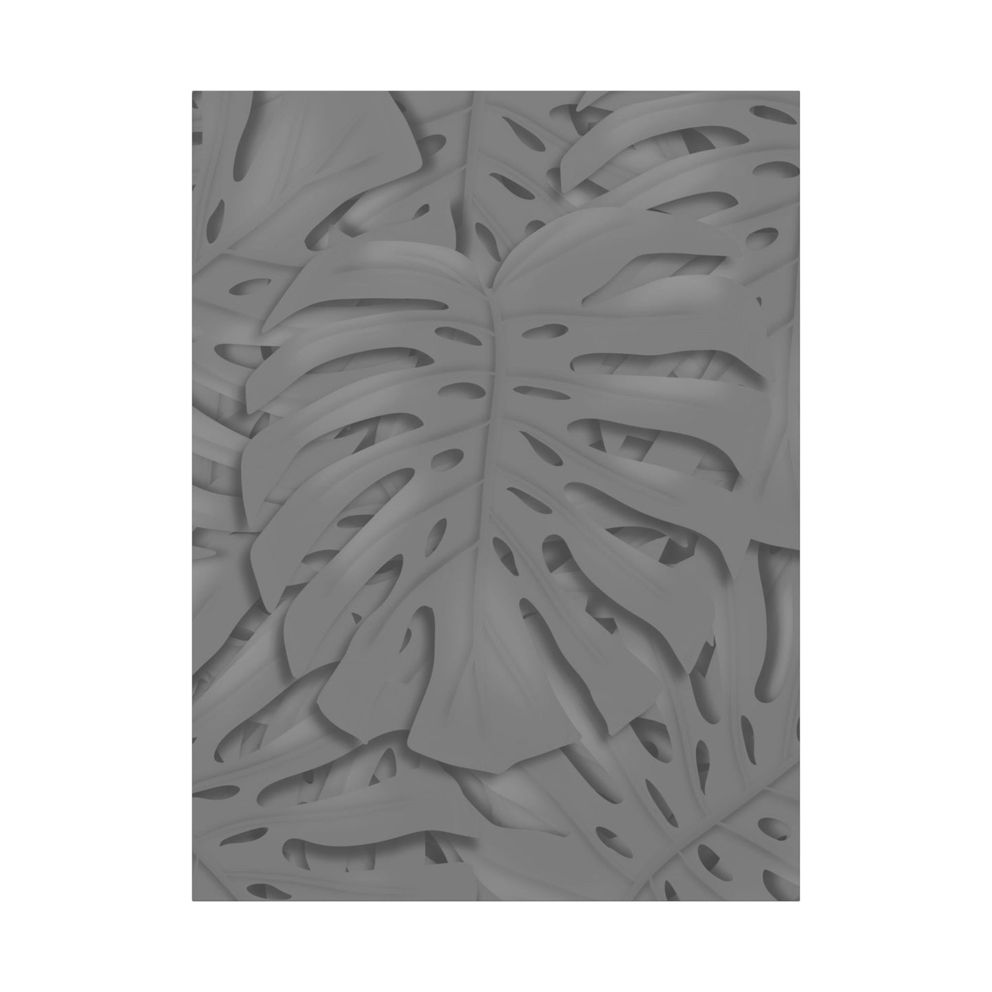 Grey Monstera Canvas Print – Botanical Wall Art