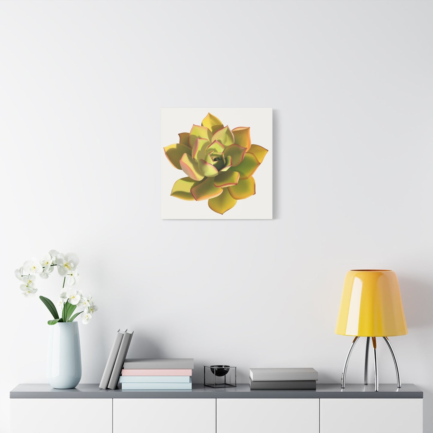 Noble Aeonium Succulent Canvas Print – Botanical Wall Art