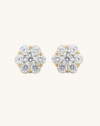 Floral Moissanite Studs