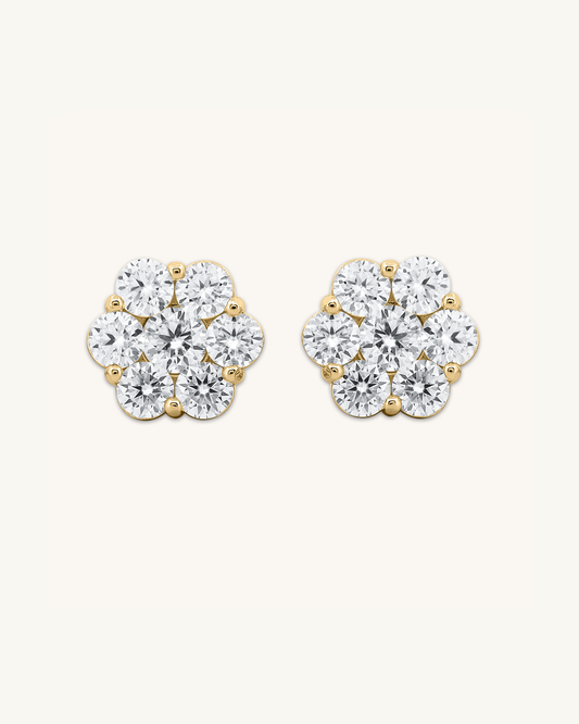 Floral Moissanite Studs