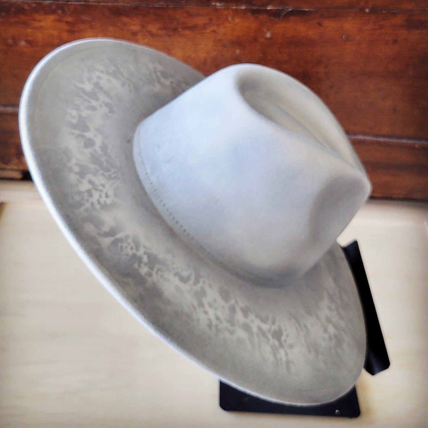 Hand-Painted Python Boho Western Cowgirl Hat Only- Silver 987a