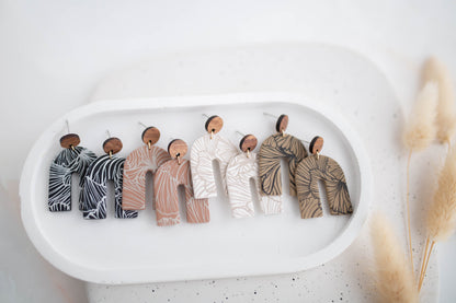 Clay Earrings | Imprint Dangles | All Things Neutral Collection