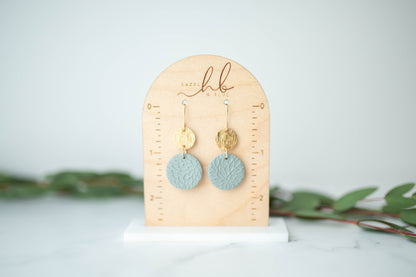 Clay Earrings | Circle Imprint Dangles ( Sm ) | Earth+Sky Collection